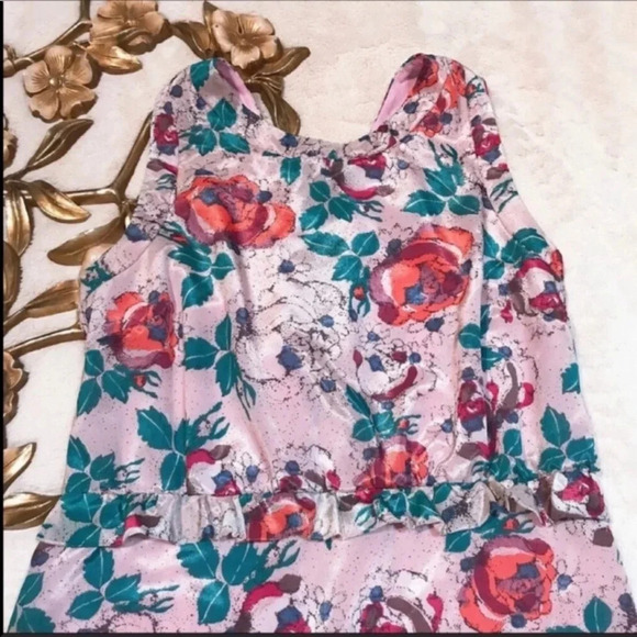 Peppermint Pink Floral Print Dress Size Large - Picture 5 of 9